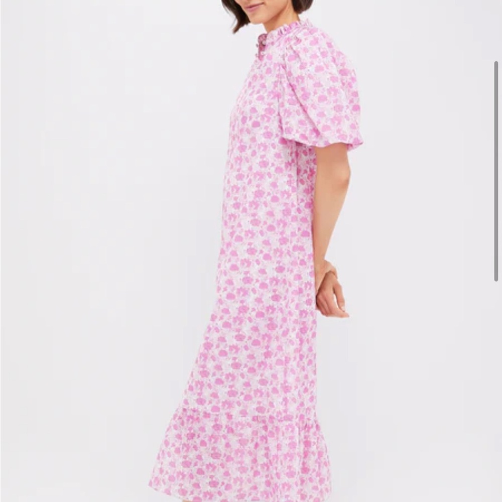 🌸 HYACINTH HOUSE Pink and White Floral Mimi Midi Dress XL 🌸 - Picture 2 of 9